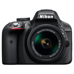 Nikon D3300 Digital SLR Camera with 18-55mm VR Lens, HD 1080p, 24.2MP, Optical ViewFinder, 3 LCD Monitor, Black